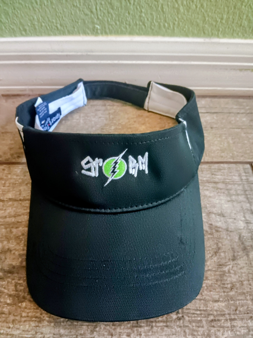 Sport-Tek Black and White Branded Tampa Bay Storm Visor